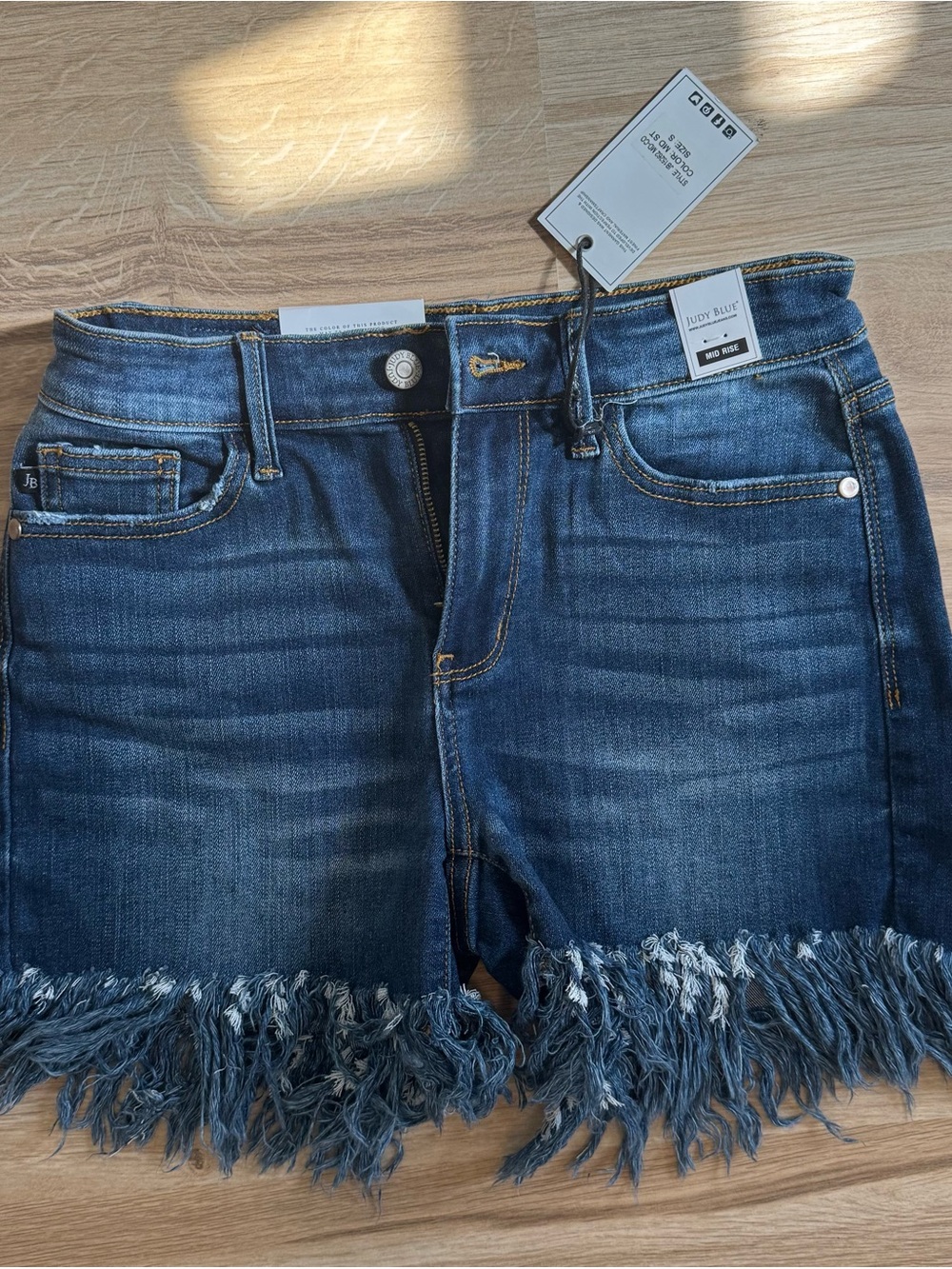 Judy Blue Medium Blue Denim Rodeo Fringe Shorts